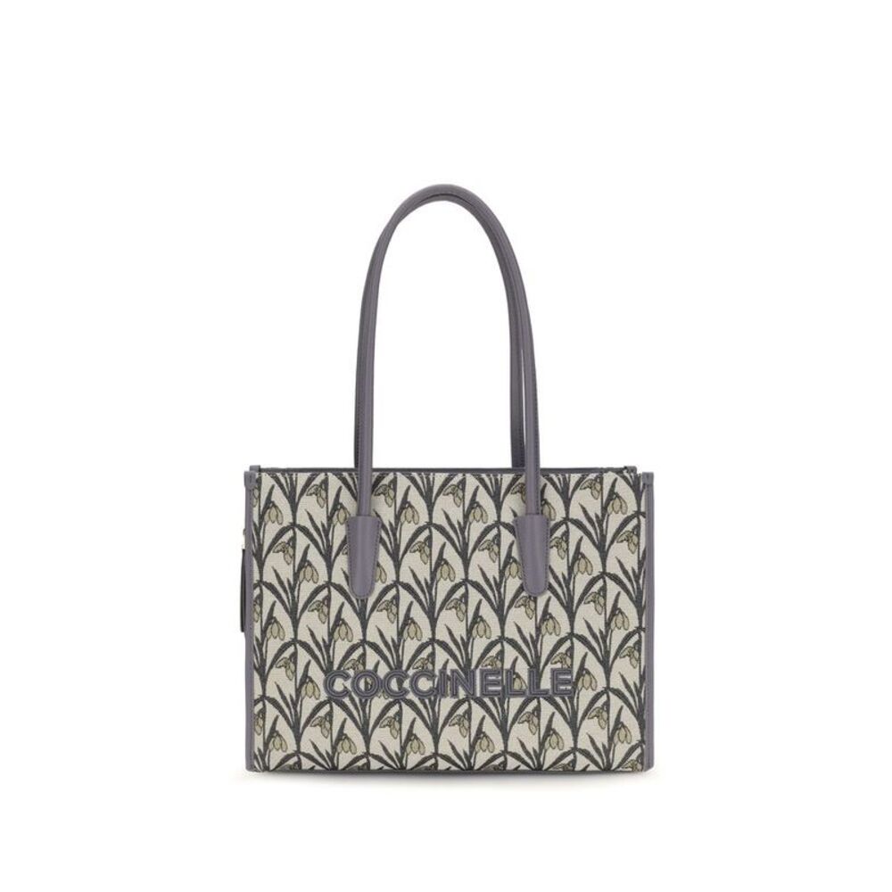 Coccinelle Gray Fabric Shoulder Women's Bag